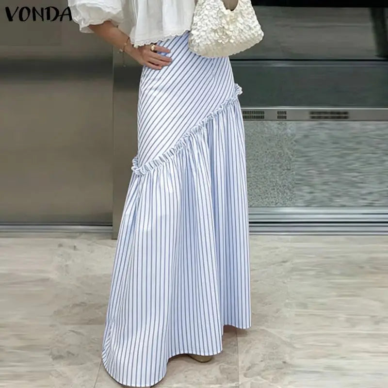 Falda Maxi Stripes Flow – Estilo Vacaciones