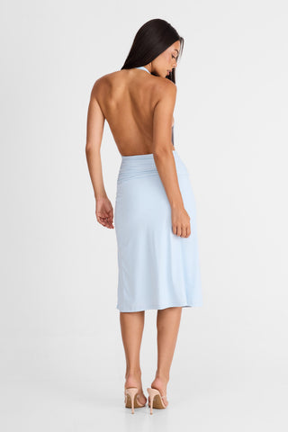 Vestido Camille Midi – Azul Sereno