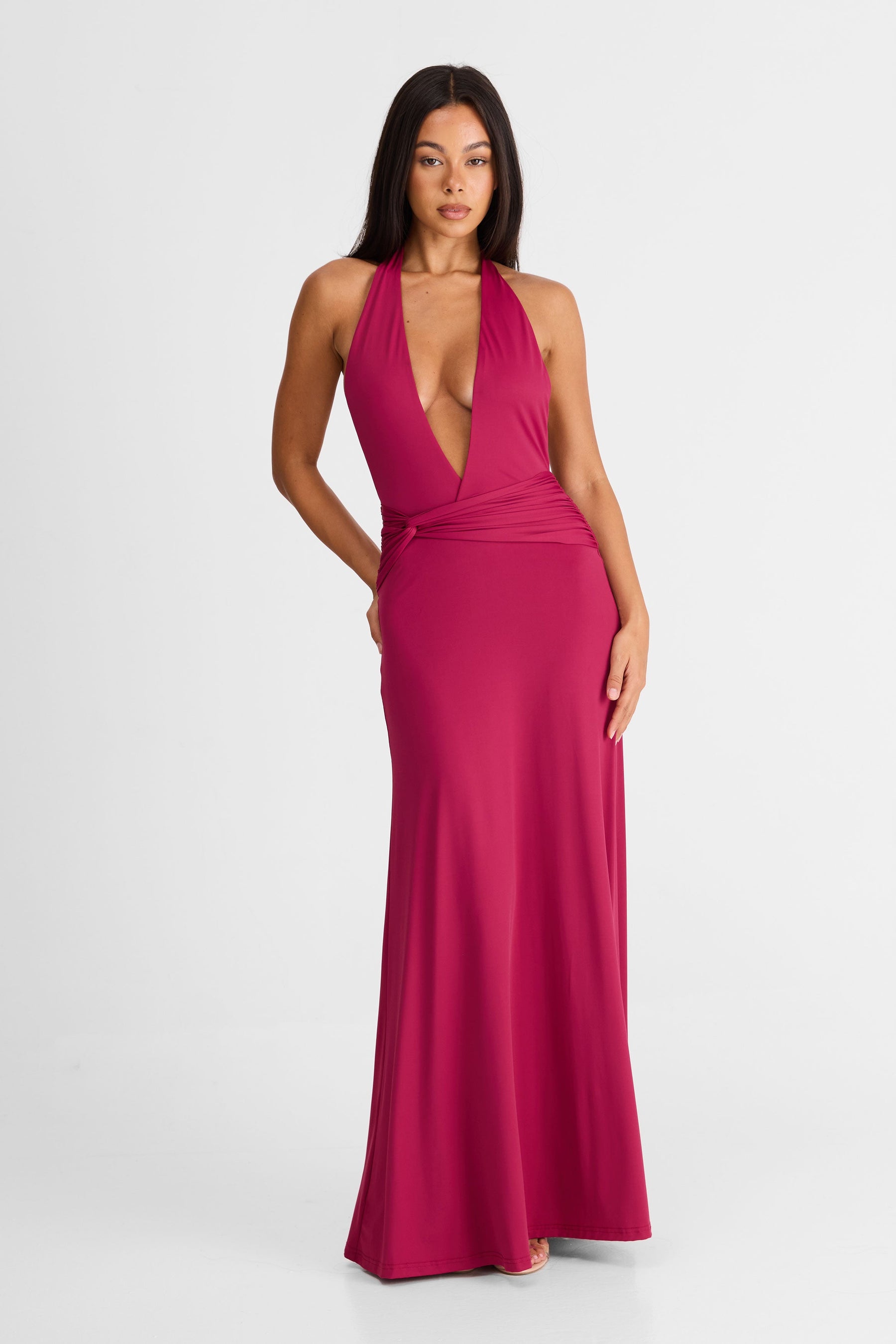 Vestido Antoinette Maxi – Berry Elegante