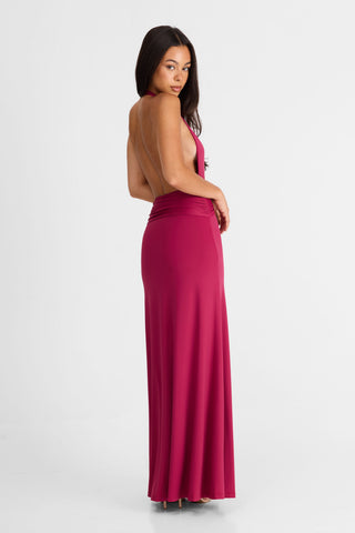 Vestido Antoinette Maxi – Berry Elegante