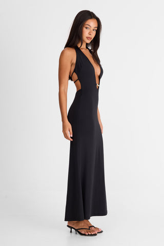 Vestido Solene Maxi – Negro Elegante