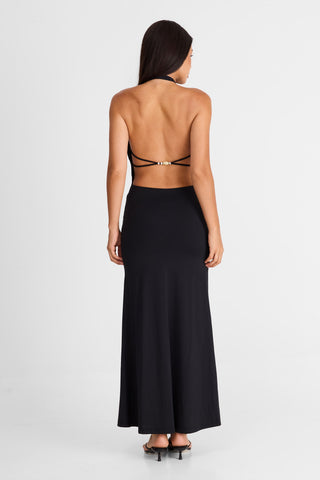 Vestido Solene Maxi – Negro Elegante