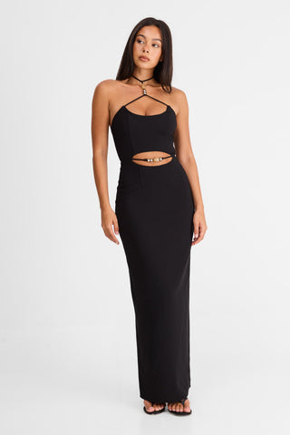 Vestido Mina Maxi – Negro Sofisticado