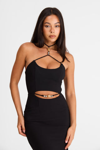 Vestido Mina Maxi – Negro Sofisticado