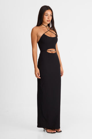 Vestido Mina Maxi – Negro Sofisticado