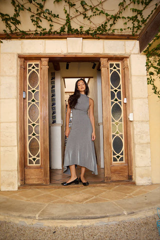 Vestido Maeve Midi – Gris Jaspeado