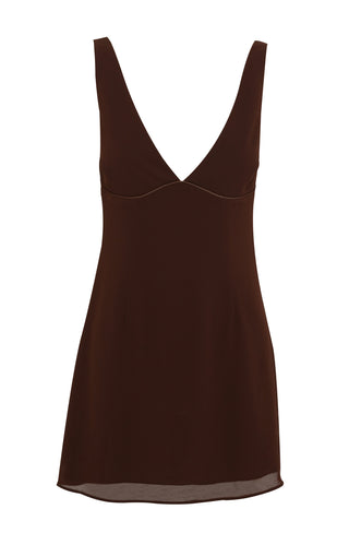 Vestido Elara Mini – Chocolate Chic