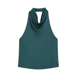Top Satin Halter – Estilo Verano