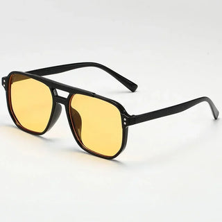 Gafas de Sol Vintage de Diseñador para Hombre y Mujer, Montura Cuadrada, Protección UV400, Gafas de Verano con Doble Barra
