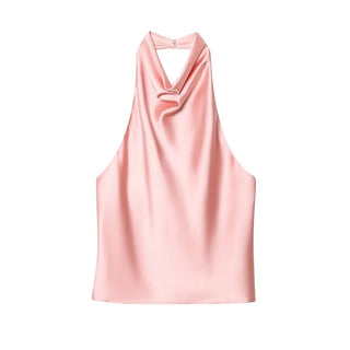Top Satin Halter – Estilo Verano