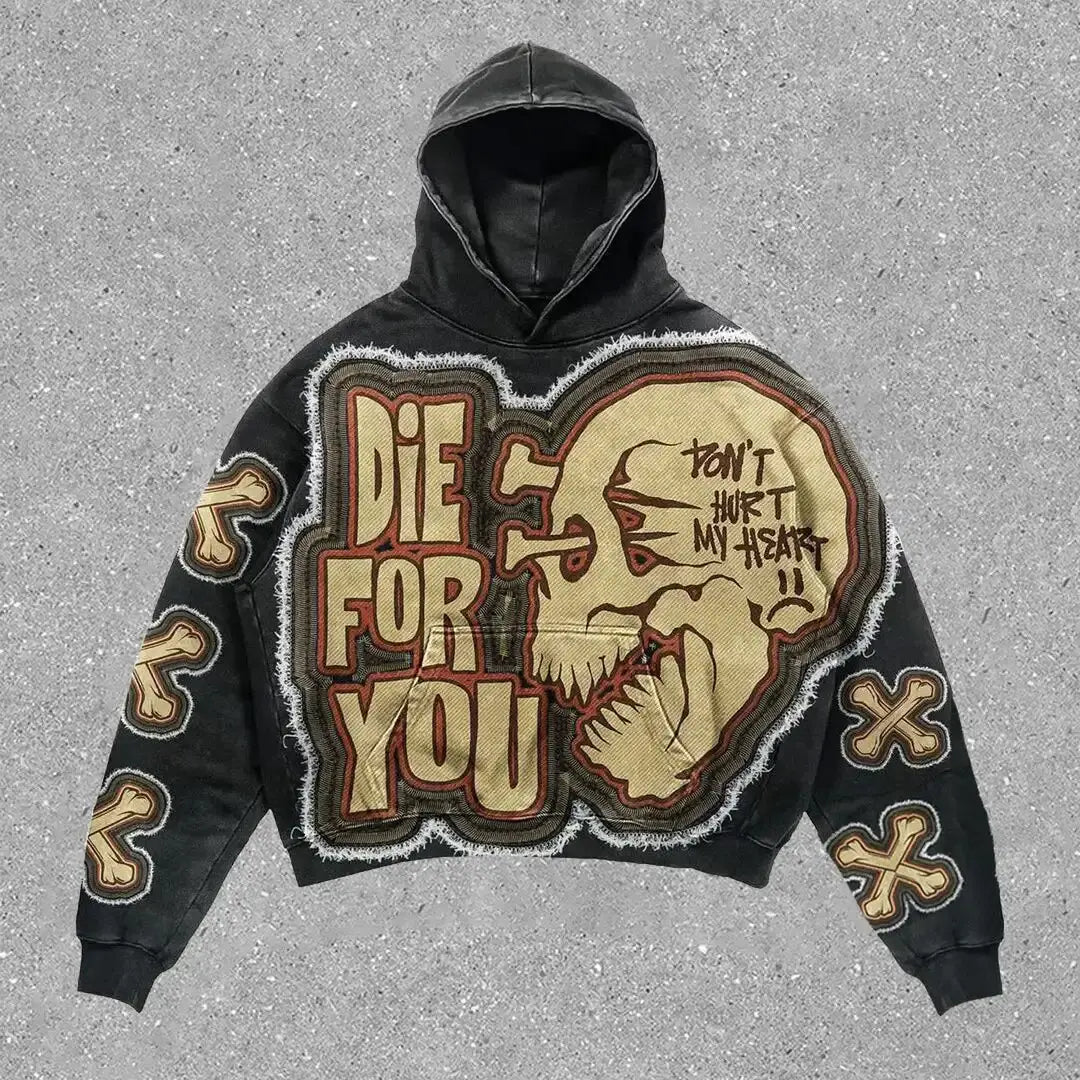 Sudaderas Skull Graphic – Y2K Hoodie