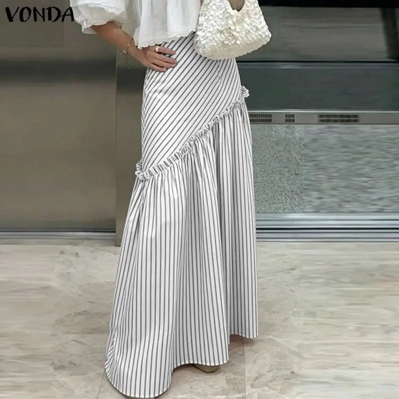 Falda Maxi Stripes Flow – Estilo Vacaciones