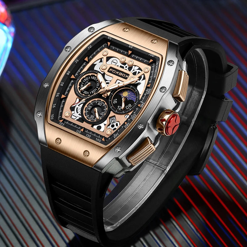Reloj cuadrado skeleton automático - 3 Colores