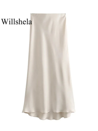 Falda Satin Elegance – Estilo Midi