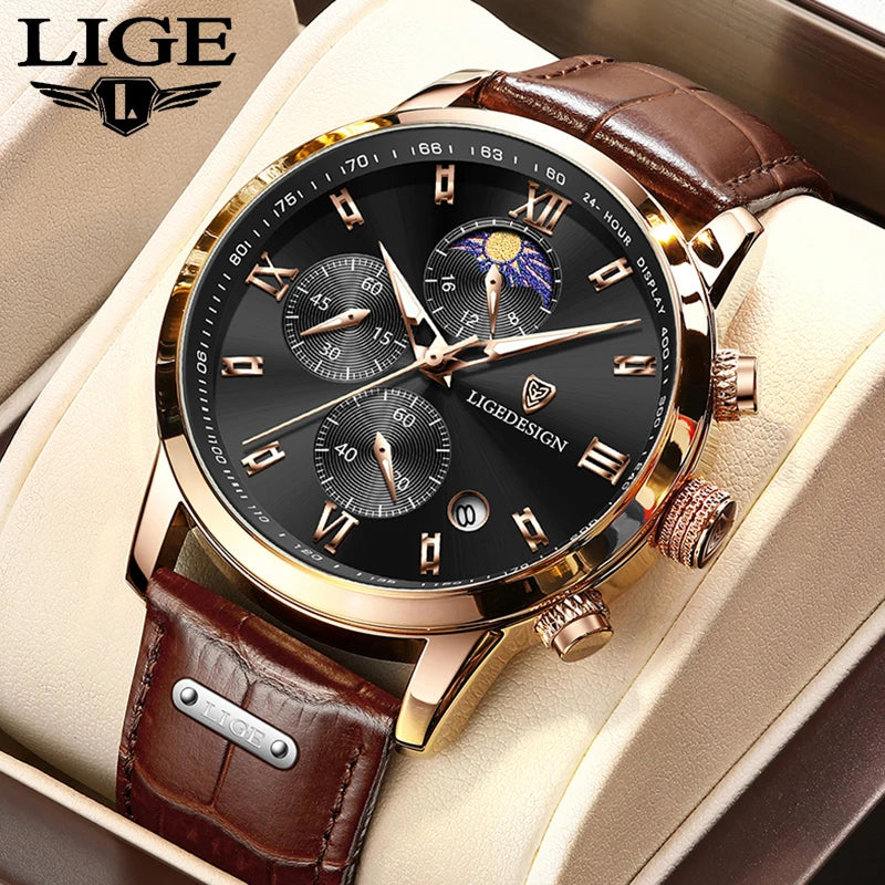 Reloj cronógrafo dorado deportivo