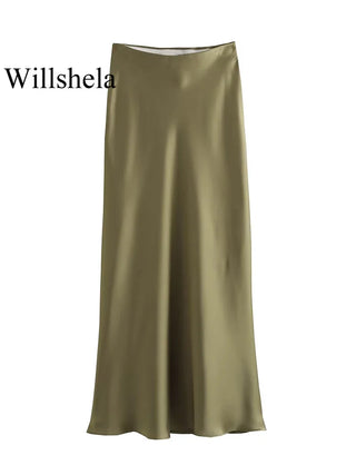 Falda Satin Elegance – Estilo Midi