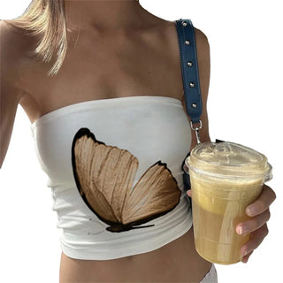 Top Floral Y2K – Bandeau Estético