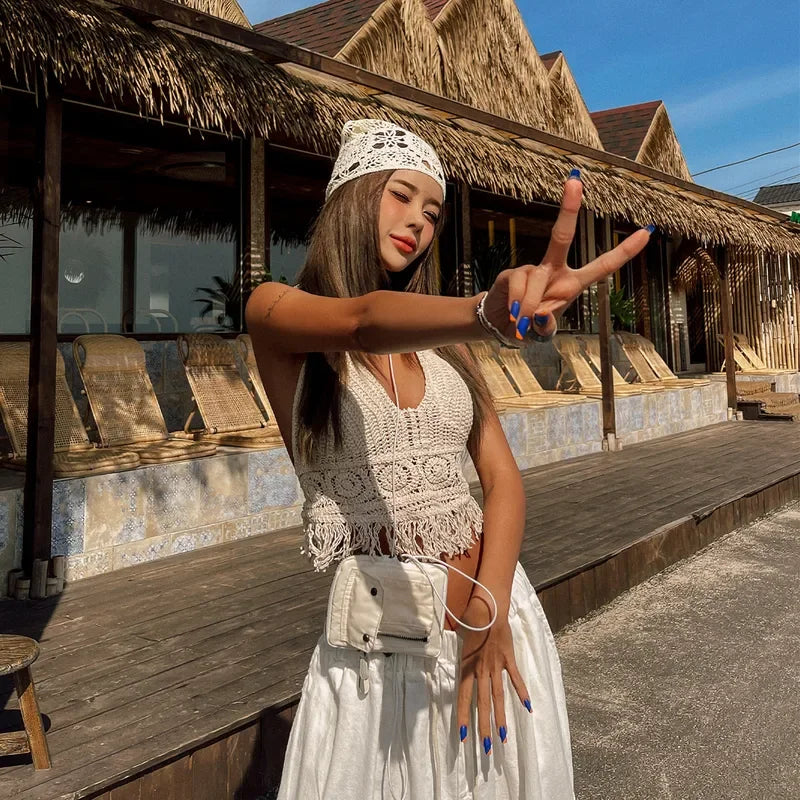 Top Boho Fringe – Estilo Halter