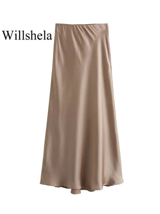 Falda Satin Elegance – Estilo Midi