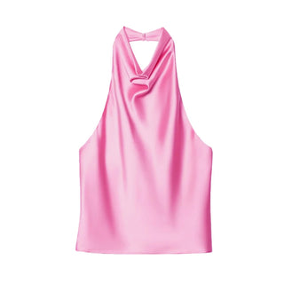 Top Satin Halter – Estilo Verano