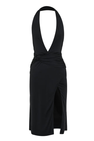 Vestido Camille Midi – Negro Elegante