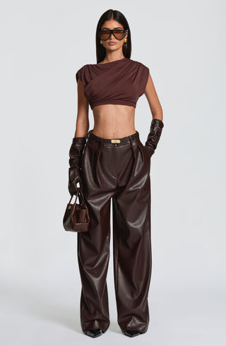 Amara Top - Plum Brown